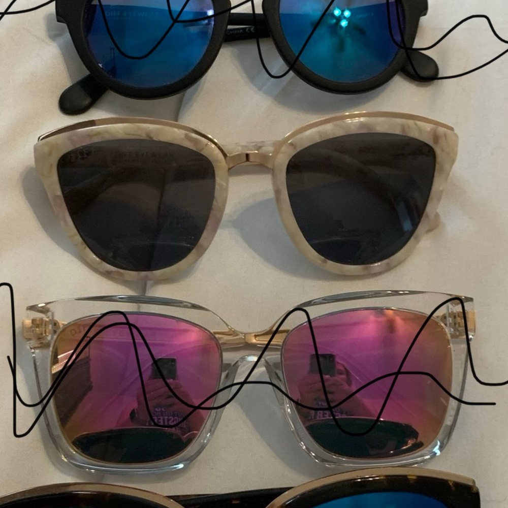 MARBLE white diff eyewear sunglasses